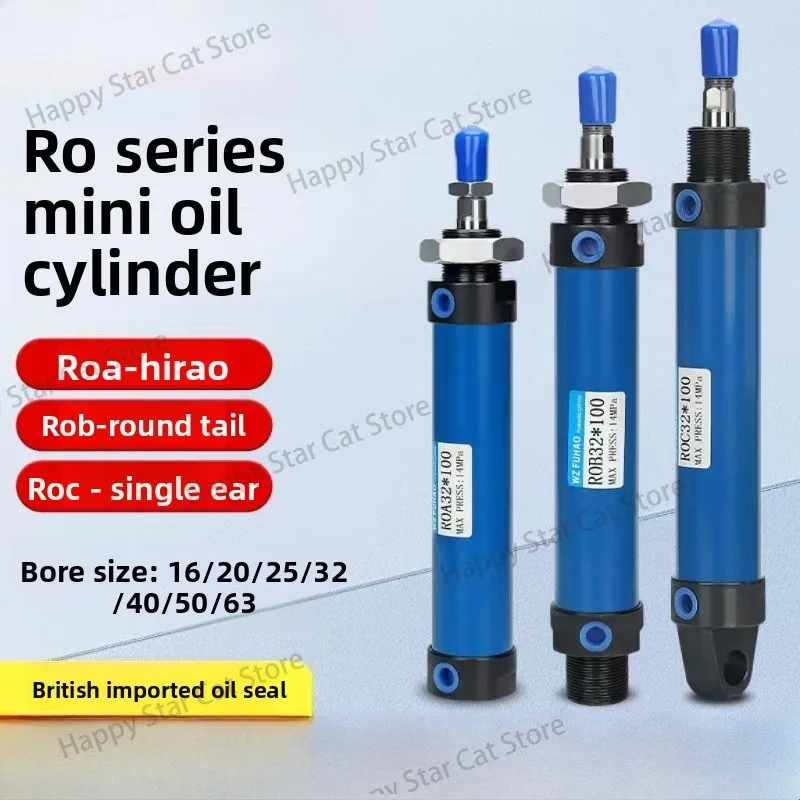Bore 20mm Stroke 25/50/75/100/200mm Mini Cylinder ROB Hydraulic Cylinder, Round Hydraulic Cylinder 14MPa