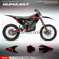 HUMAART Custom Graphics Stickers Vinyl Kit for Stark Varg Electric Dirt Bike, Black Red Style No.STKVARG21N002-HOR