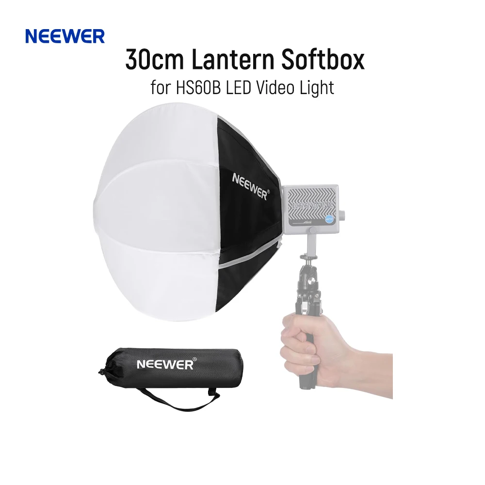 

NEEWER 12"/30cm Lantern Softbox for HS60B LED Video Light, Quick Release 360° Omnidirectional Light Diffuser Mini Softbox