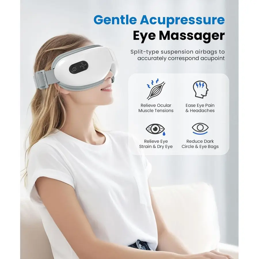 

Eyeliber 2 Plus Eye Massager with Remote, Birthday Gifts for Women Men Her Him, Headache Massager for Migraines, Heated Eye Mask