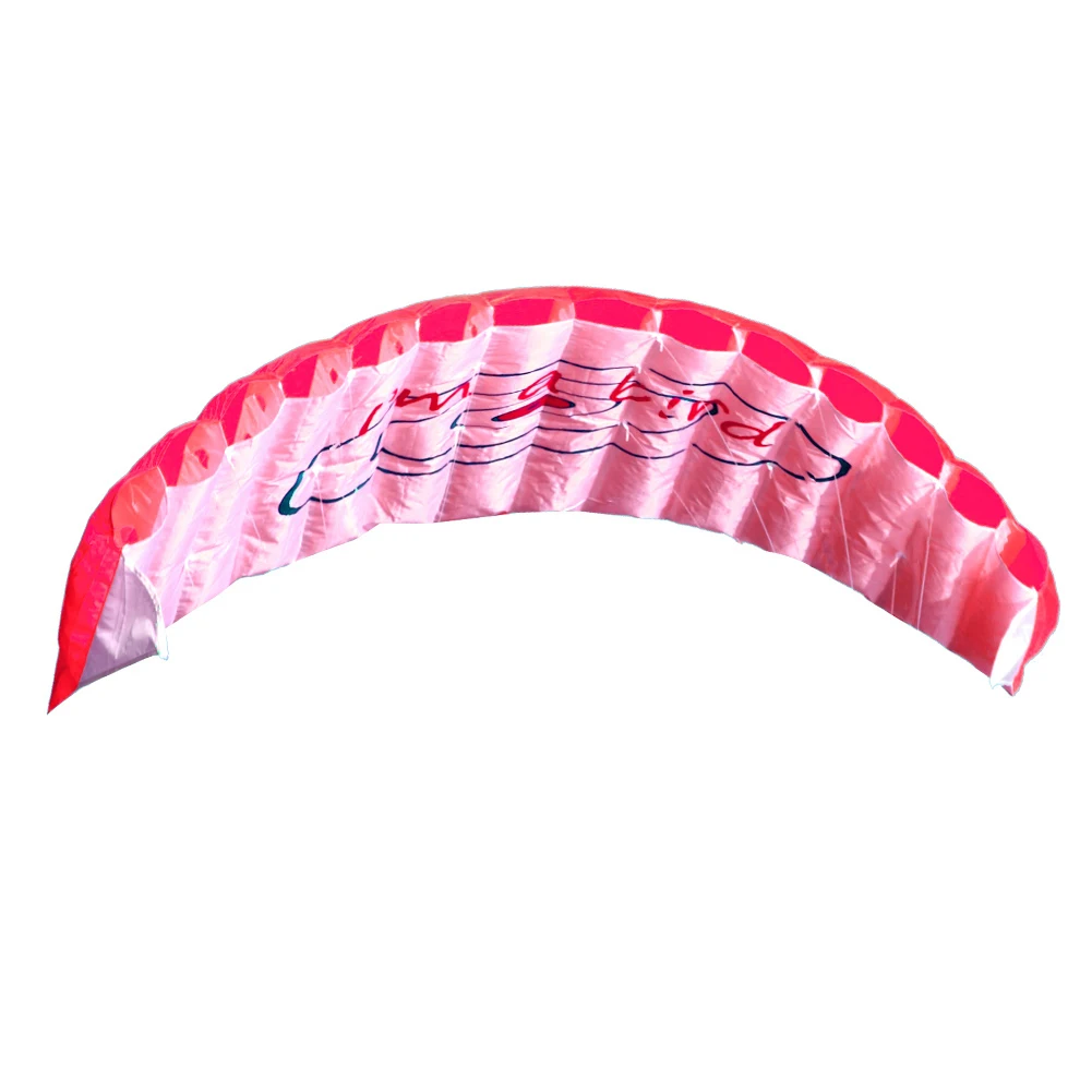 Dual Line Stunt Parafoil Parachute High Quality Line Power Kitesurf Professional Large 1.4m with 2 Handle for Beach Outdoor Fun
