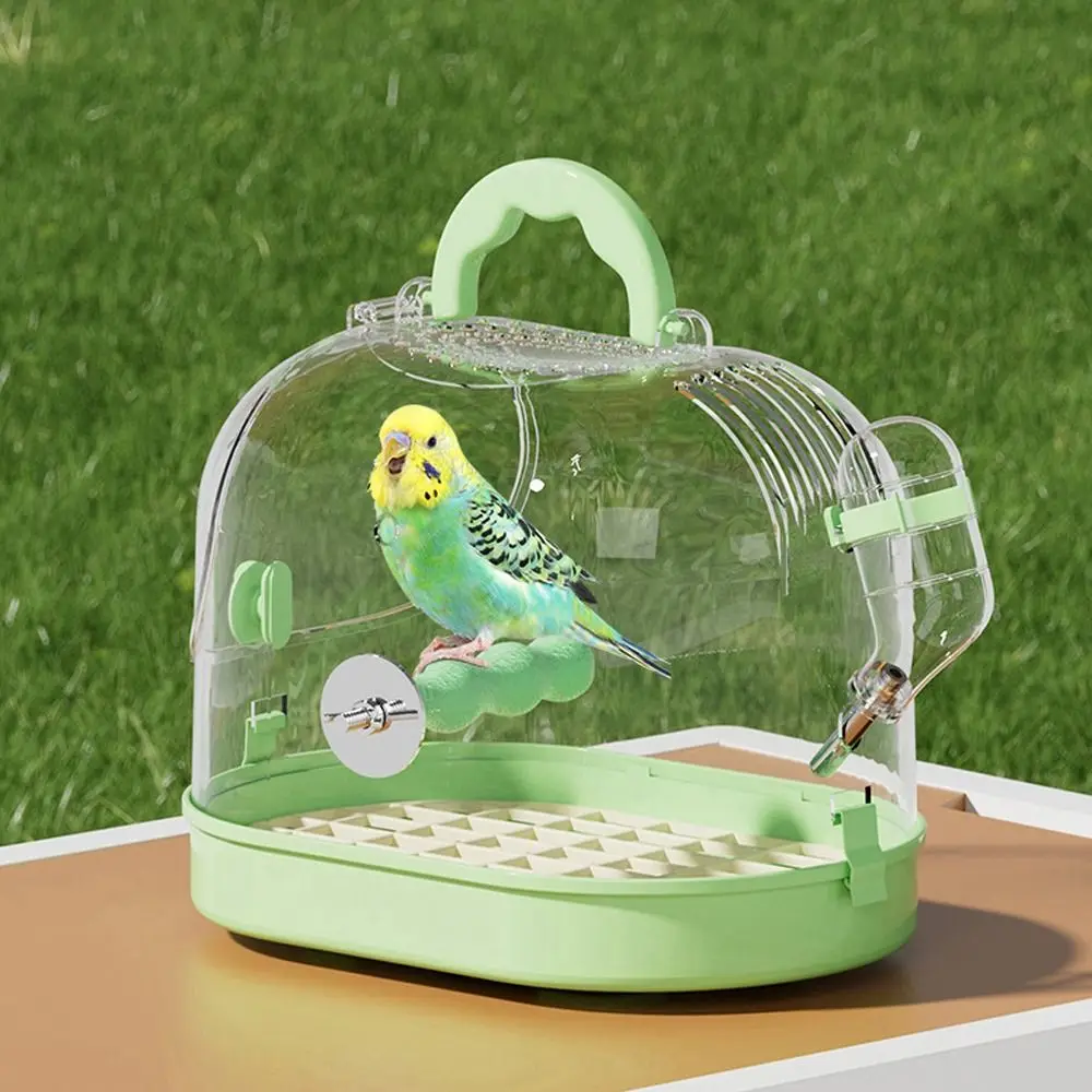 

Durable Portable Bird Transport Cage Breathable Safe Lock Parrot Cage Clear Window Ventilated Parrots Carrying Case Small Bird
