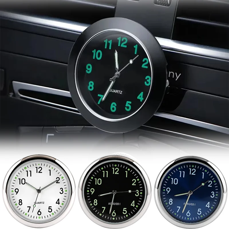 New Mechanics Car Quartz Clocks Luminous Automobiles Internal Stick-On Mini Digital Watch Universal Auto Ornament CarAccessories