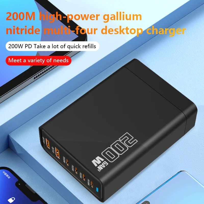 new-usb-c-fast-charger-5-port-200w-charging-station-block-hub-laptop-charger-power-adapter-compatible-with-macbook-pro