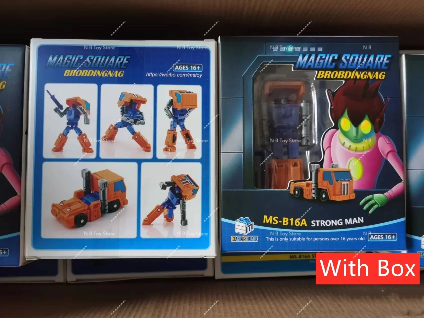 Square and Magical Action Figures for Children, Mini Transformation Robot with Box, MSB16A, Flee, Metallic Color, New, in Stock