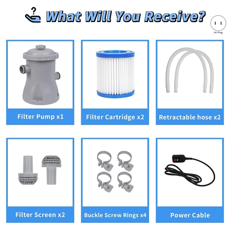 A50Q-Pool Cleaner Circulation Filter Pump 330 GPH Filter Swimming Pool Filter Pump For Aerated Pool Pumps