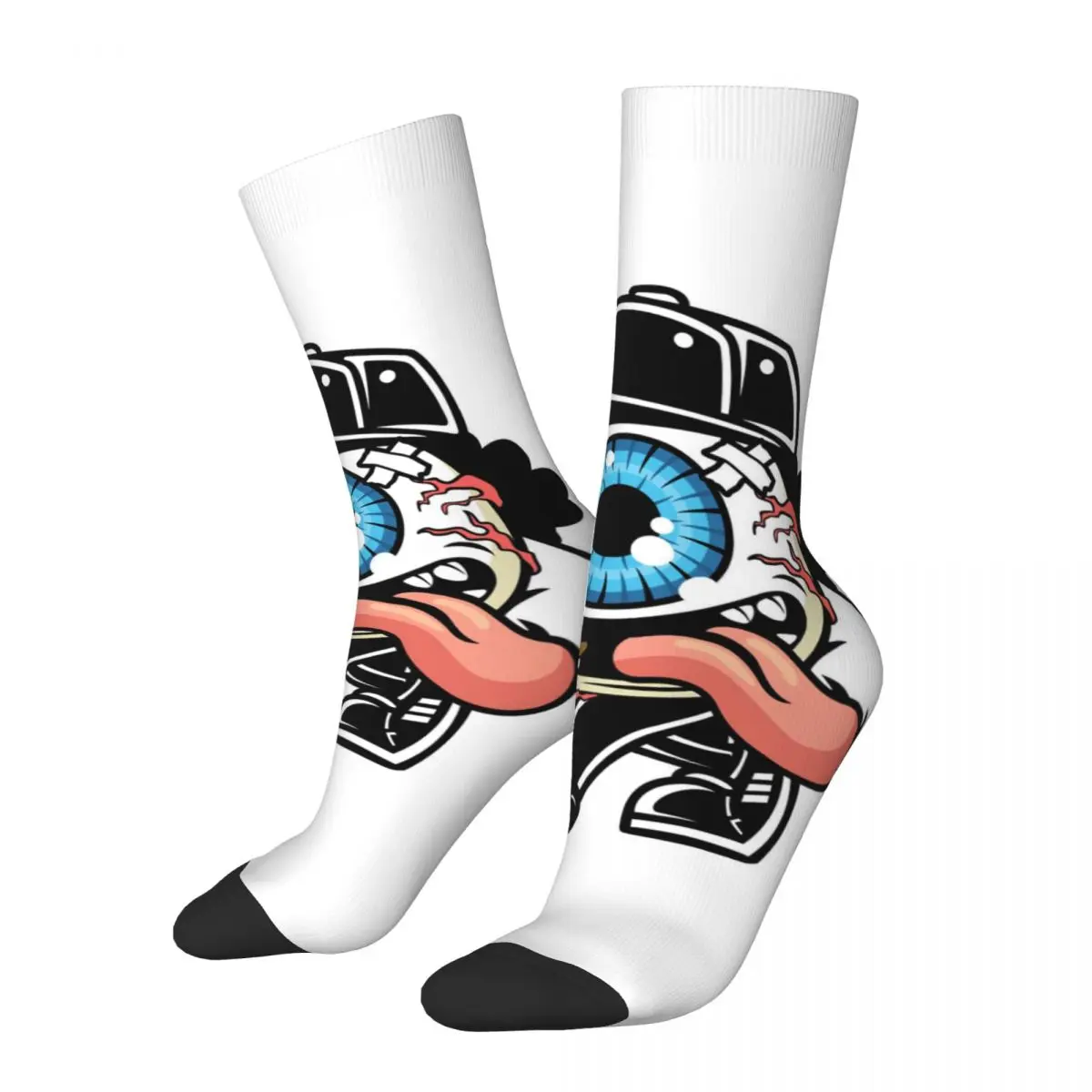 

Hip Hop Vintage Cool Crazy Men's Compression Socks Unisex Eyeball Harajuku Seamless Printed Funny Novelty Happy Crew Sock