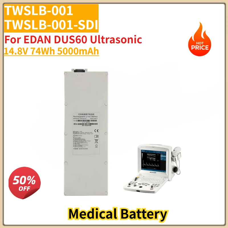 

High Quality 14.8V 5000mAh Medical Battery TWSLB-001 TWSLB-001-SDI for EDAN DUS60 Ultrasonic Brand New Replacement Battery
