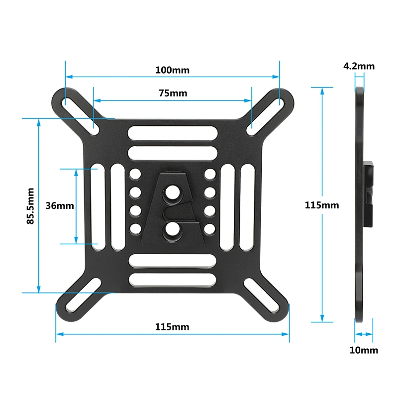 CAMVATE V Mount adattatore per piastra Vesa 75x75mm 100x100mm con cuneo V-Lock per Monitor LCD supporto per treppiede gabbia per fotocamera batteria con montaggio a V