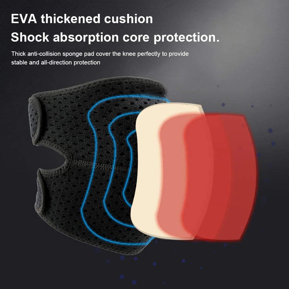 Verstellbares Knieschoner, rutschfeste, gepolsterte Schwamm-Kniebandage, atmungsaktive, elastische Kniestütze für Fußball, Volleyball, Tanz, Skaten – Detail 8