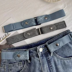 Fashion Invisible Traceless Belts for Men Women Y2k Casual Jeans Clothing Accessories PU Leather Buckle-Free Elastic Belt Female