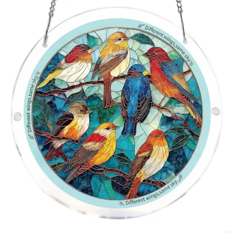   Jigsaws Puzzle Suncatchers Stained Glass Window Hanging Decors Colorful Acrylic Sun Catchers for Homen Garden Ornament