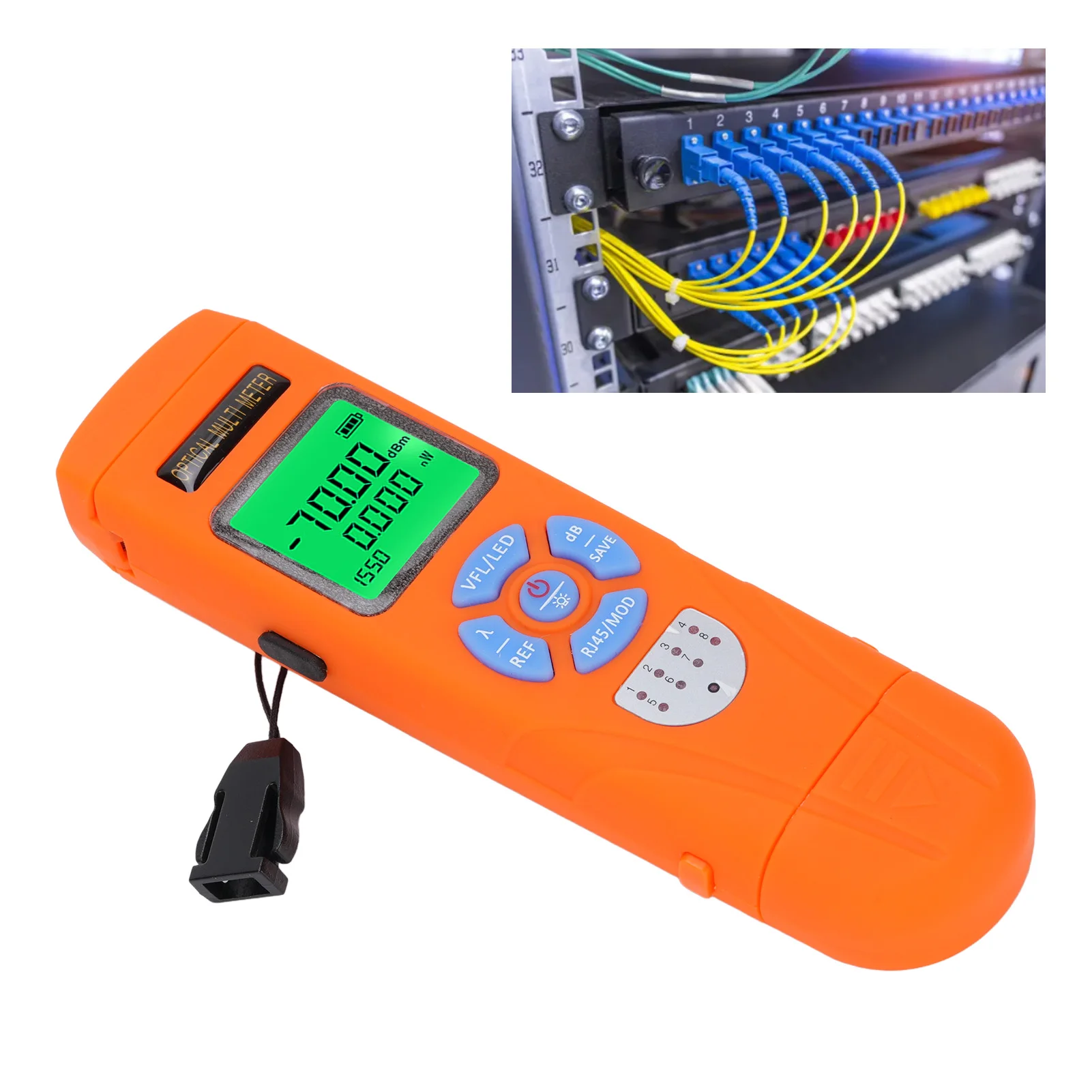 

Optical Power Meter Optic Tester OPM VFL RJ45 Test 10 Minute Auto Shutdown 850-1650nm Rechargeable for Maintenance