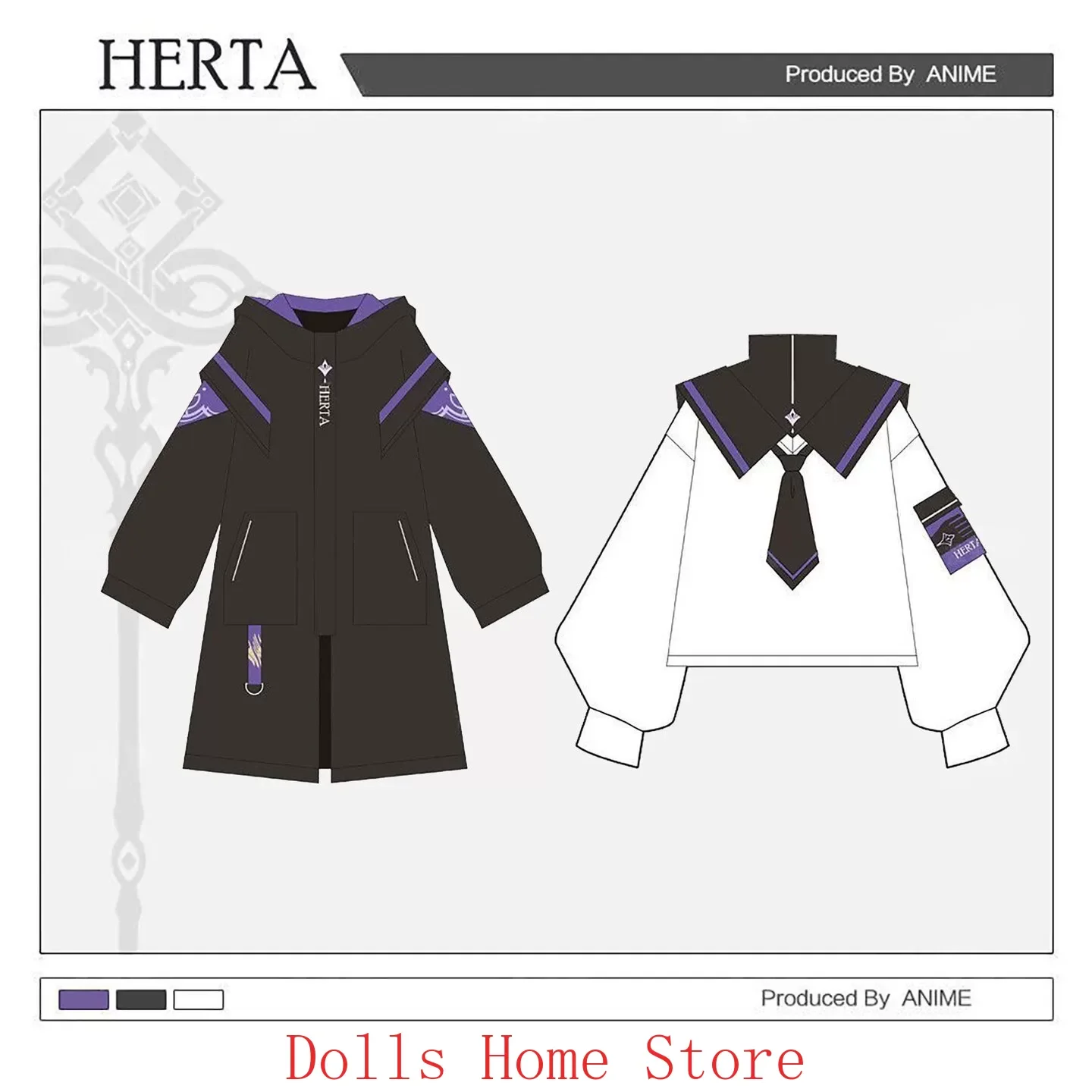 Anime The Herta Honkai：Star Rail Game Cosplay Costumes Autumn Winter Unisex Wind Coat Windbreaker Jacket Hoodie Tops Pants Sui