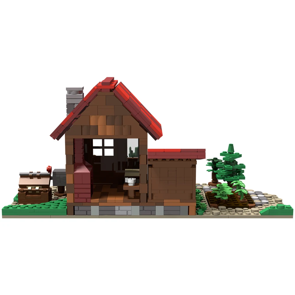 Moc stardew vale fazenda modelo blocos de construção aldeia fazenda planta jardim casa arquitetura tijolo brinquedo presente