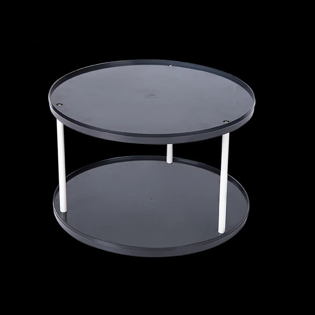 

2 Tier Rotating Storage Rack 360 Degree Desktop Organizer Plastic Shelf for Kitchen Bathroom Bedroom Seasoning Spice