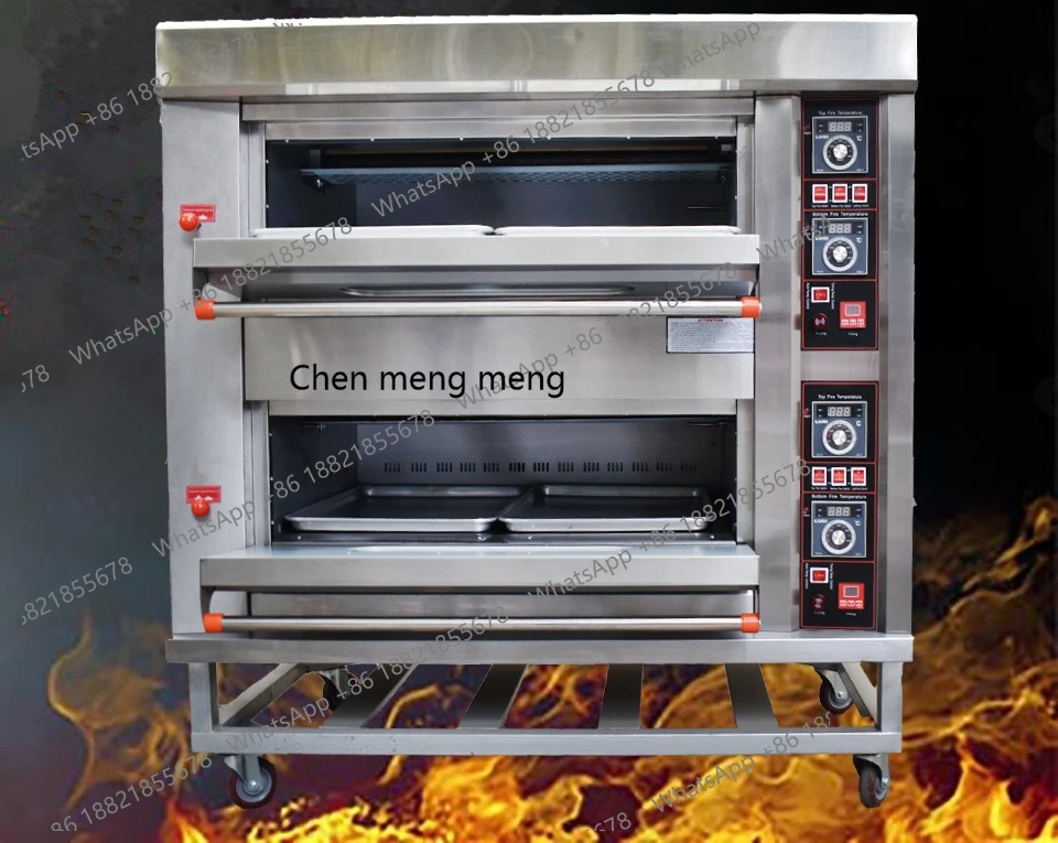 

Oven commercial gas stall double layer bread pizza digital display multi-function