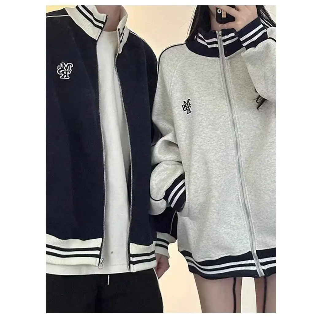 

Loose Men's Jaet Hip Hop Sle Harajuku Trend Streetwear Spring Autumn Polyester Thiened Outerwear No Brand Chinese Made