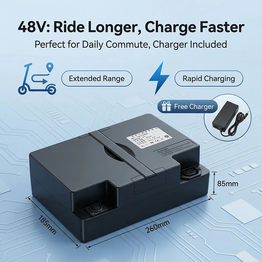 

48V Emma lithium battery suitable for motor power 250w-800w capacity 12Ah-30Ah T901 foot pedal type universal