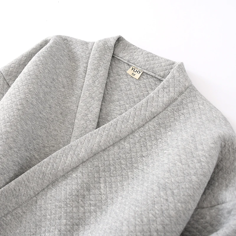 남성용 일본 기모노 유카타 잠옷 세트 에어 레이어 두꺼운 바지 투피스 슈트 유카타 피자마 가운 슈트 플러스 사이즈