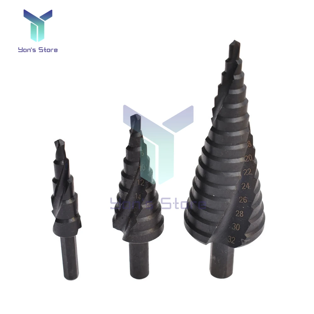 4-20mm 4-32MM HSS Cobalt Step Drill Bit Set Nitrogen High Speed Steel Spiral For Metal Cone Triangle Shank Hole Metal drills