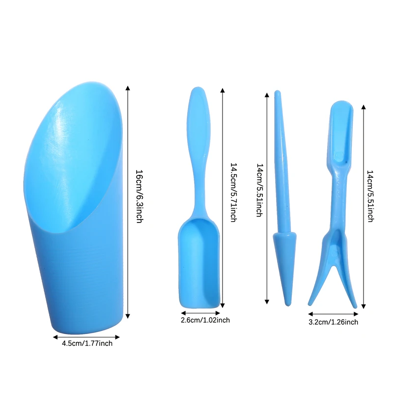 4 قطعة مجموعة زراعة الحديقة البذر مجرفة ملعقة العصارة الشتلات أداة بونساي الأسمدة مقبض بلاستيكي أدوات استبدال التربة #5