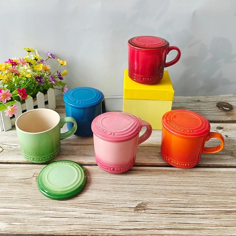 Cool Color300ml Water Cup with Lid Underglaze Mug