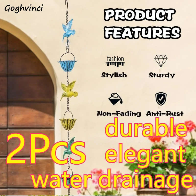 

Дождевые цепи в стиле ветряных колокольчиков с патиной под старину, декоративные, для улицы, элегантные, для отвода воды, простая установка, 2 шт.