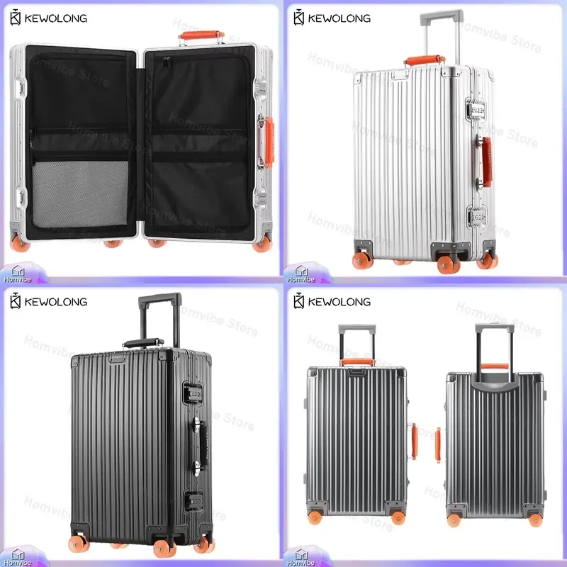 for Aluminum Magnesium Alloy Luggage 20 29 Inch Durable Metal Check in Bag with TSA Lock Large Capacity Travel Suitcase