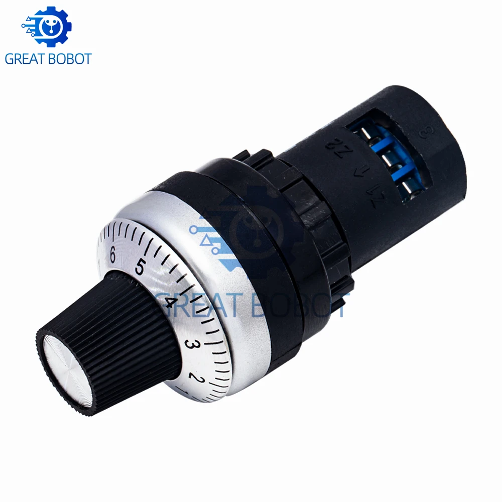 BS LA42DWQ-22-Pro 1K 2K 5K 10K 20K 50K 100k 200k 500K, potencjometr obrotowy o średnicy 22 mm, przełącznik rezystancyjny do Arduino. — zdjęcie produktu 3