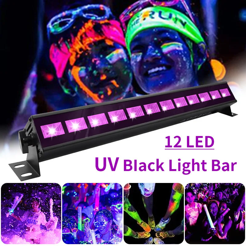 UV Wall Washer Stage Light 12x3W Purple LED Par Blacklight UV Disco DJ Light  LED Bar Washer Lamp for Party Club Wall