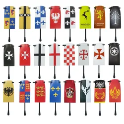 Flag Building Block Medieval City-States Military Figure Flag Weapon Ancient Holy Rome Jerusalem Saint Lazarus Knight Legion Toy