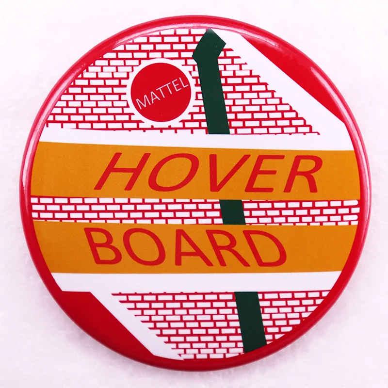 Marty McFlys Hoverboard Pinback Badge Pin Buttons Time Travel Sci-fi Series Back To The Future Fans Jewelry Accessory