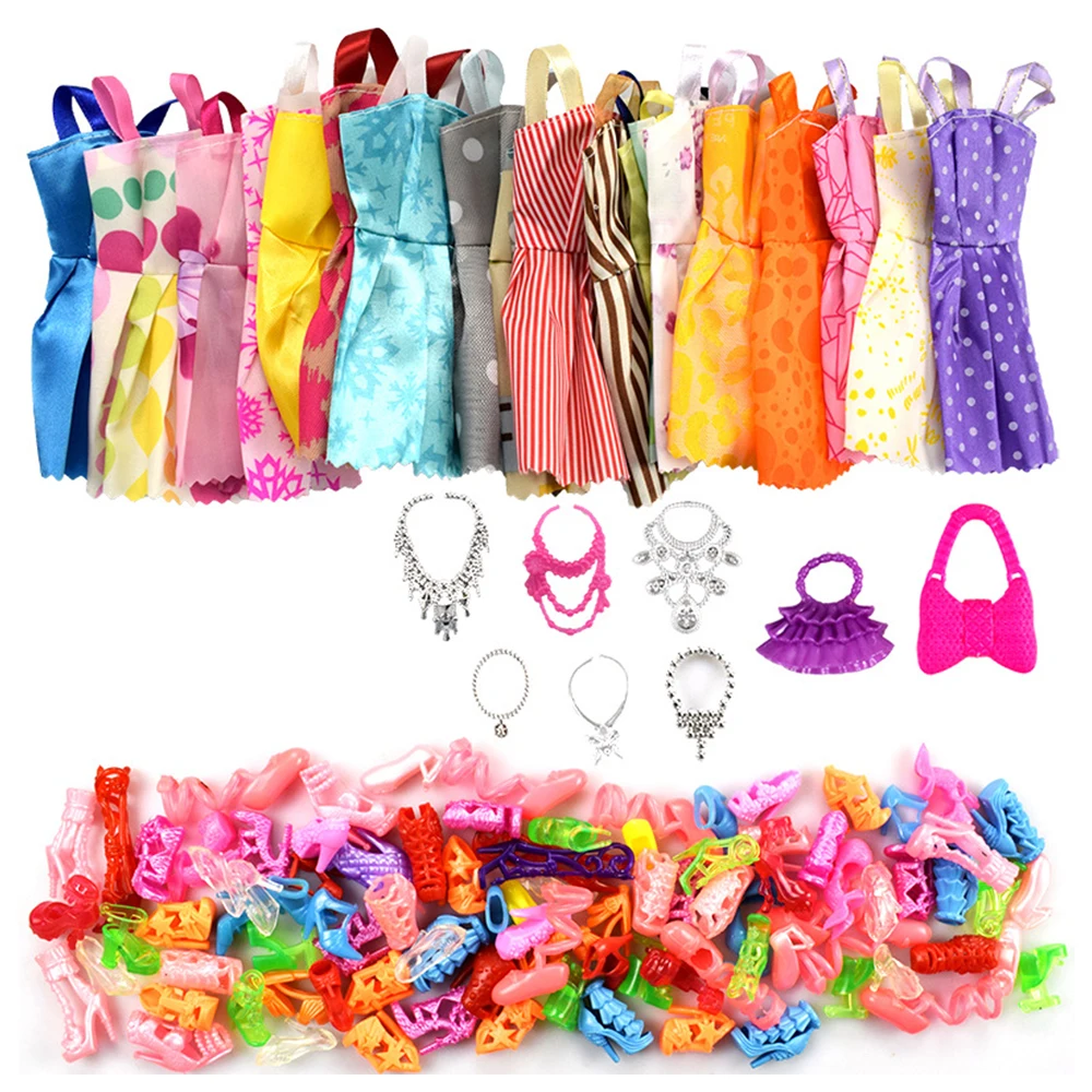 32 Stuks Poppenaccessoires Full Doll Dress Up Set Voor Indoor Meidenfeestactiviteiten