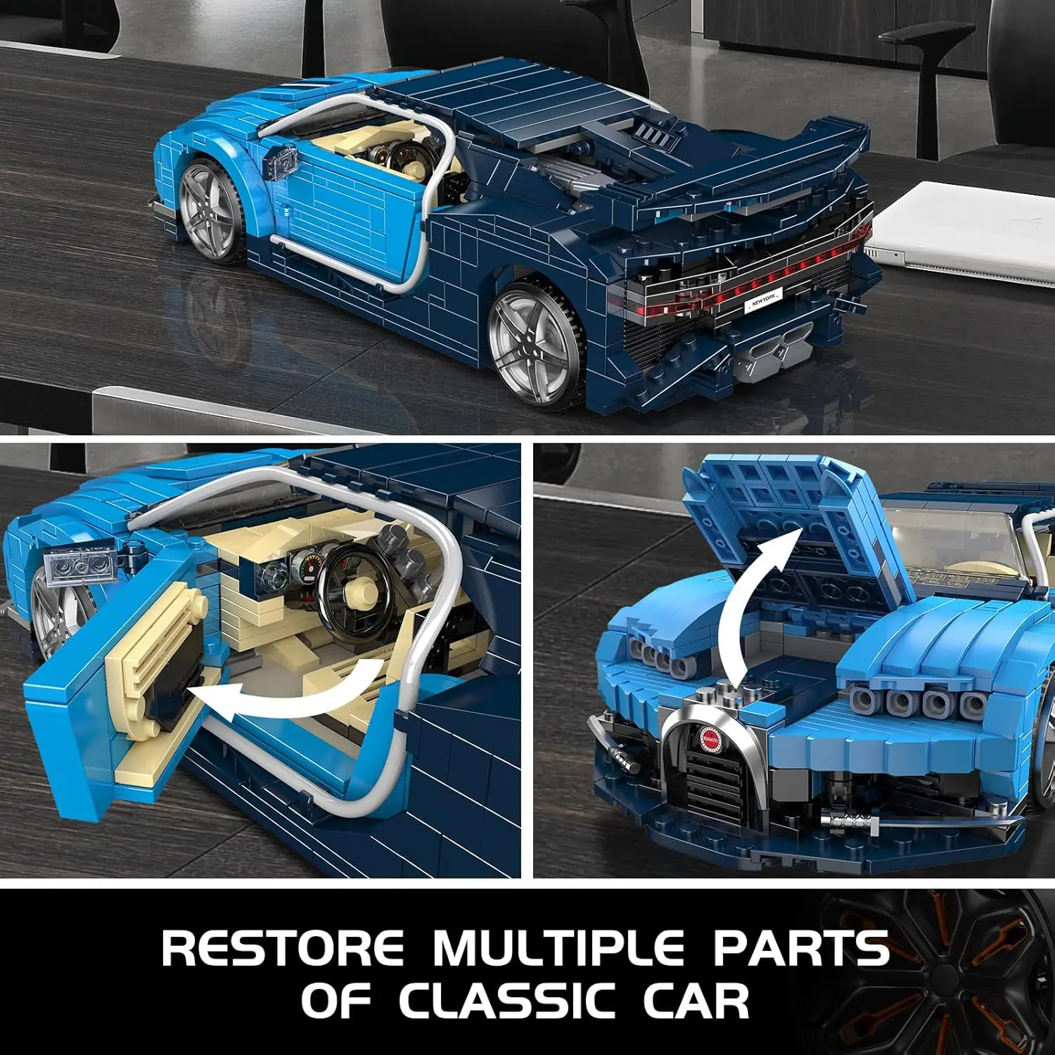 MOULD KING Technical Bugattier Building Blocks Hypercar Racing Car Model assemblare veicolo mattoni giocattoli per ragazzi bambini