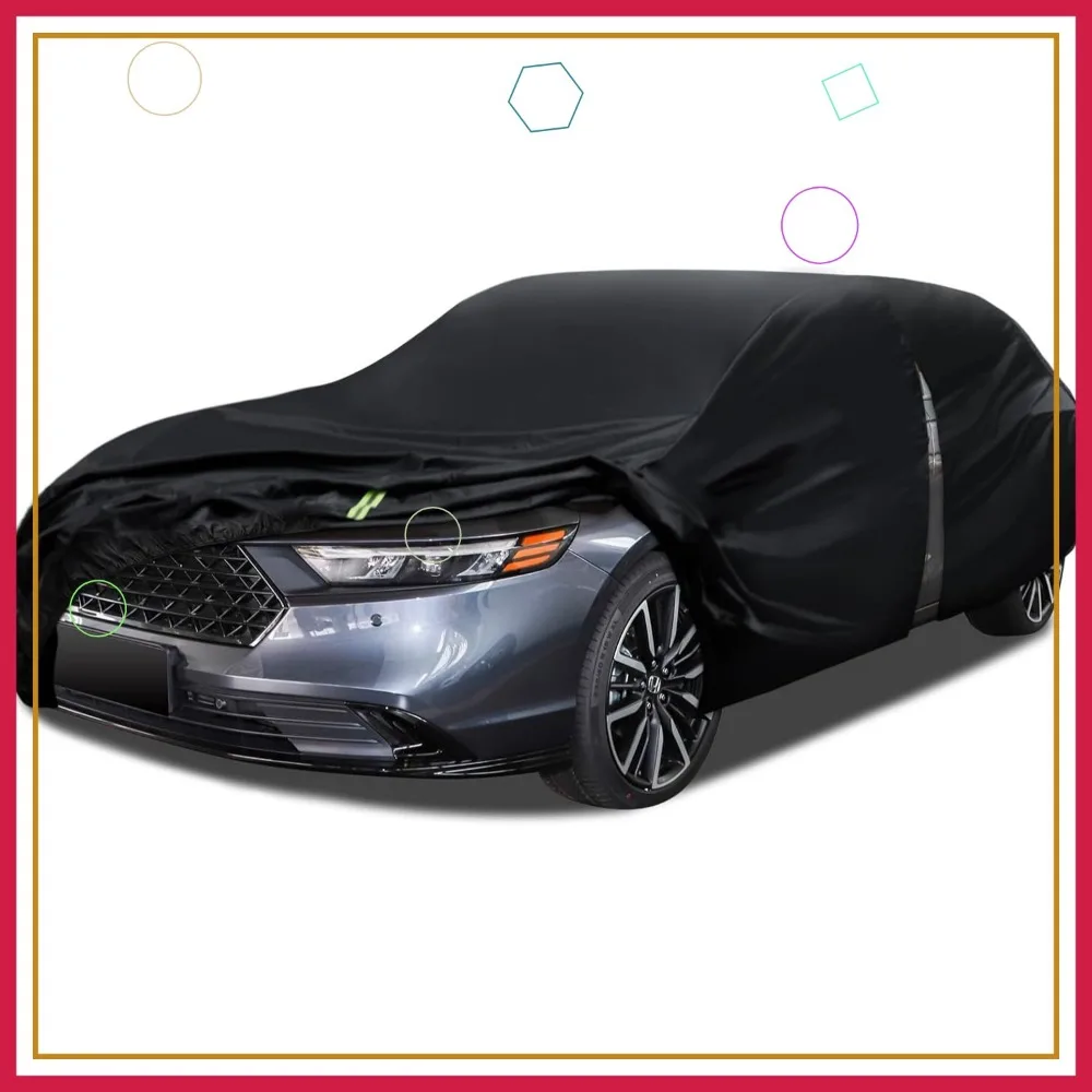 

6-слойный водонепроницаемый всепогодный автомобильный чехол на молнии, универсальный, подходит для седанов 187-198 дюймов