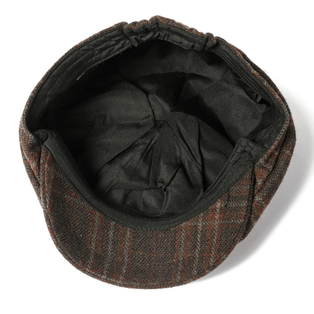 HT4236 Berets Men Women Plaid Octagonal  Cap Male Female Retro Artist Painter Hat Beret Cap Autumn Winter Wool Beret Hat