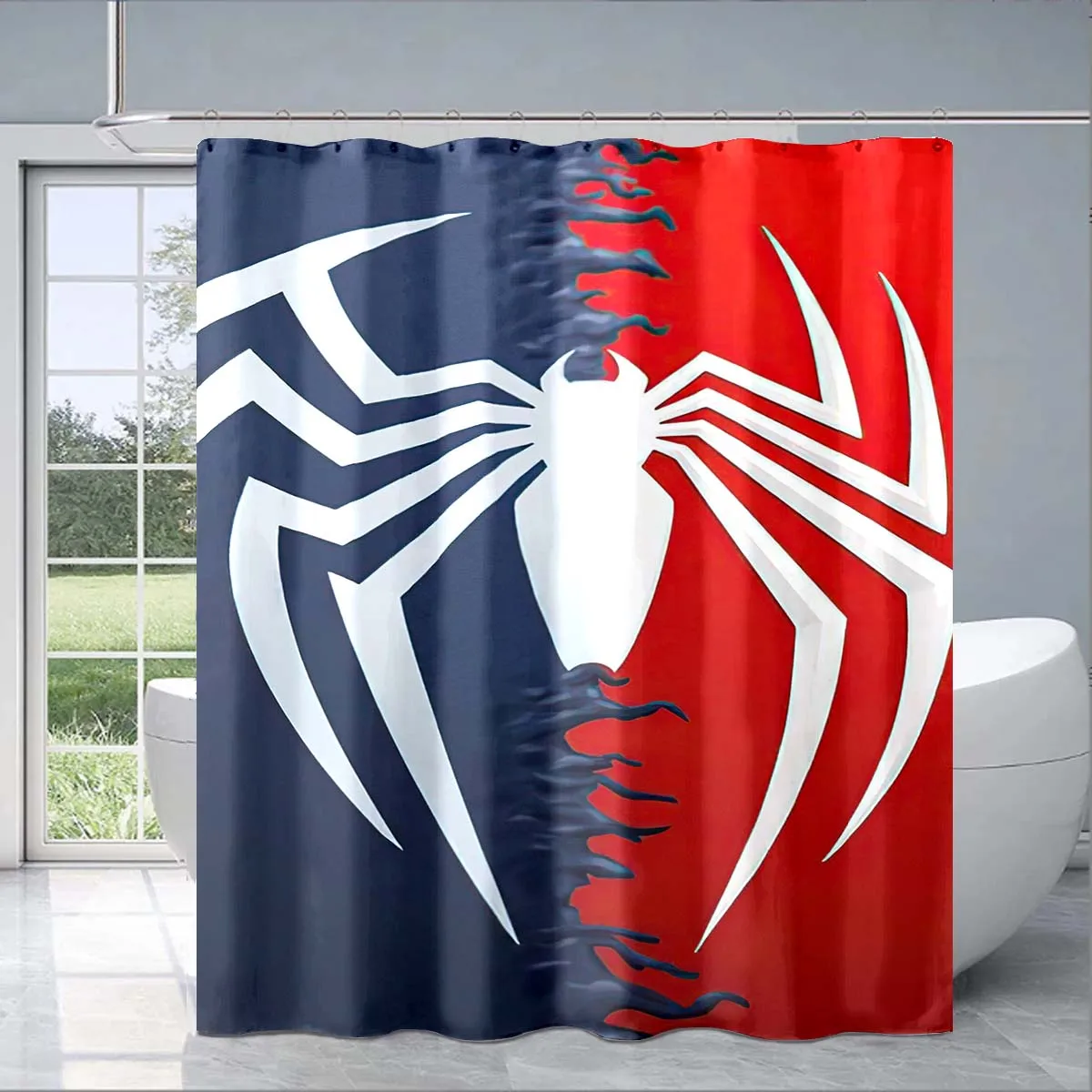 8 Size Super Hero Spider-Man Shower Curtain Marvel 3D Printing Waterproof Bathroom Decoration Curtain Gift To Marvel Fans