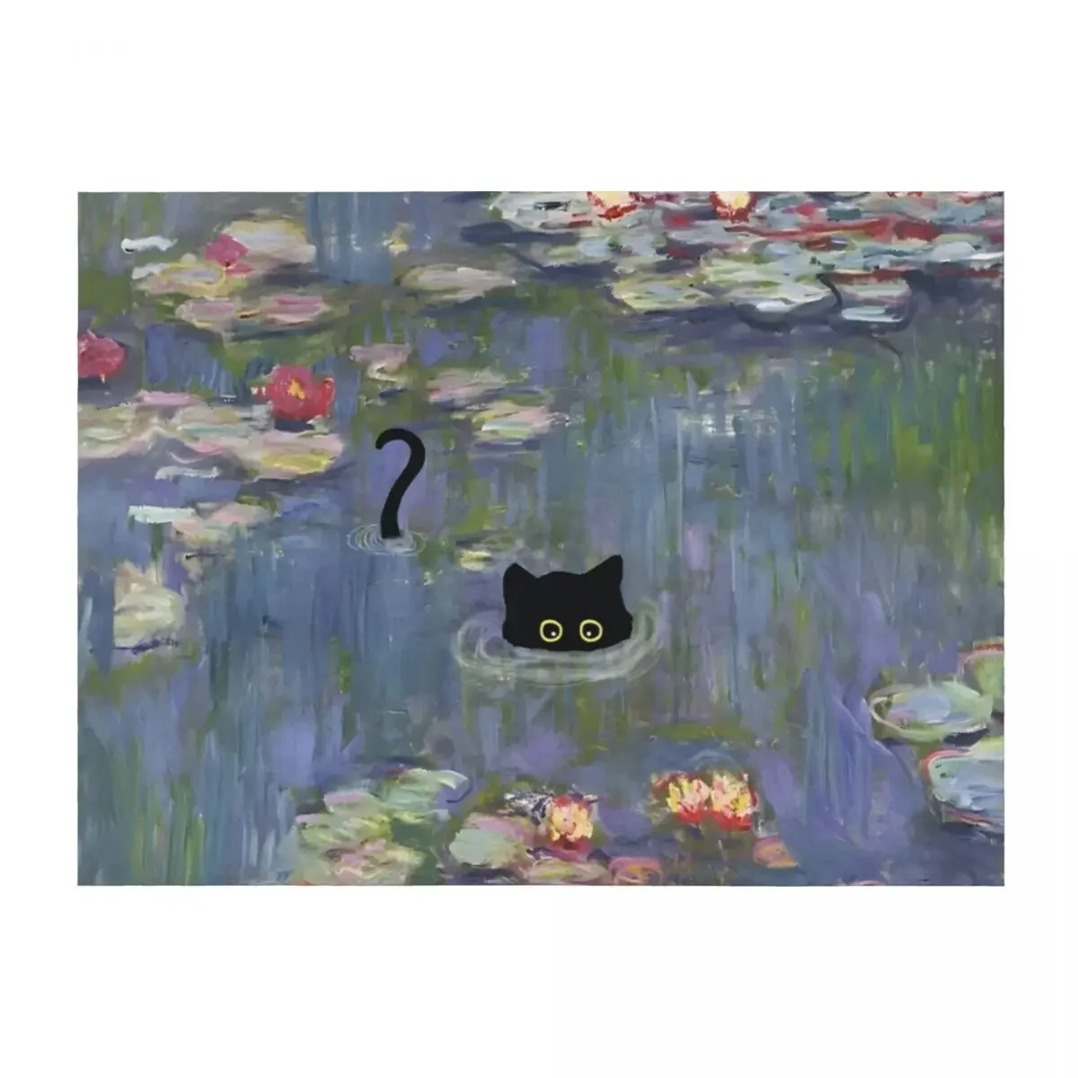 

Cat Monet Waterlily Throw Blanket Tourist Bed linens Bed Custom Blankets