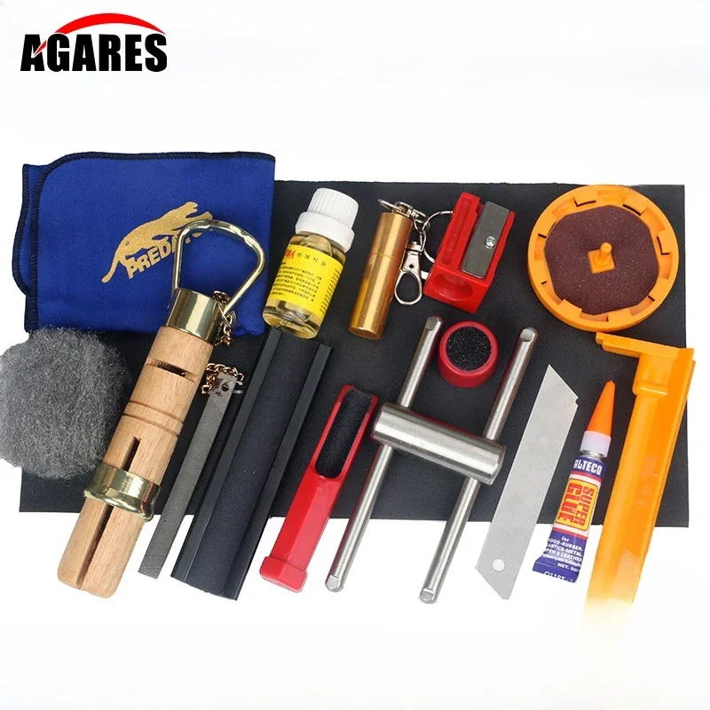 Billiards Snooker Pool Cue Tip Shaper Repair Tool Kit Set Supplies Tip Sander Glue File Cue Tips Snooker Cue Repair Accessories