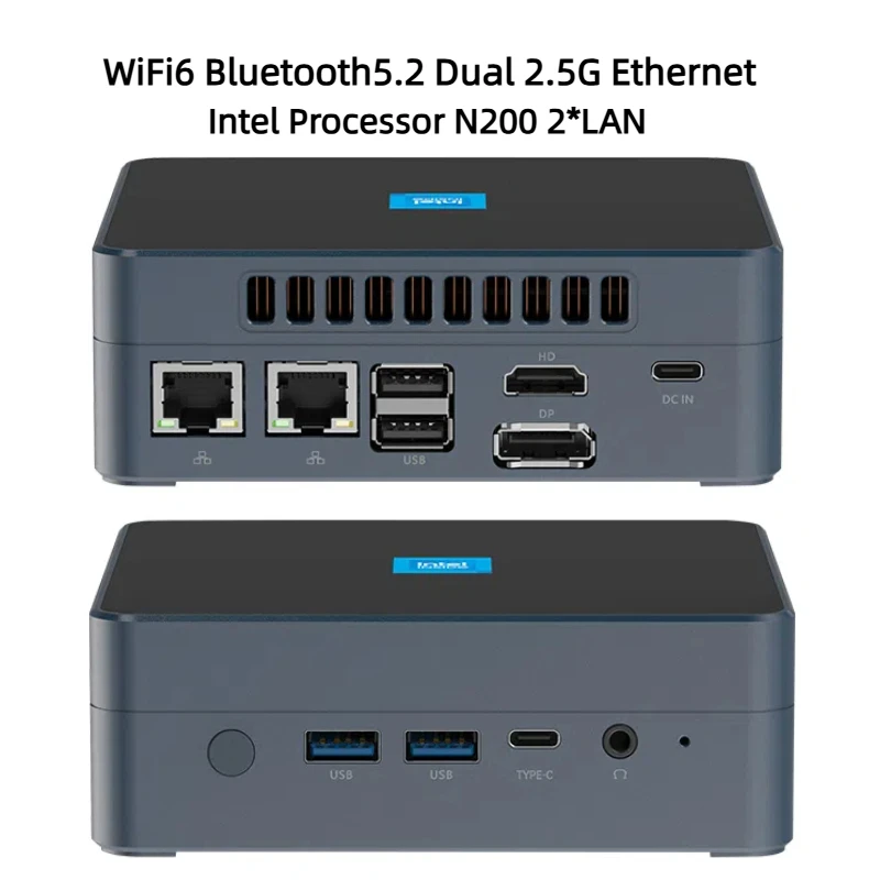 Mini PC Intel N200 DDR5 4800MHz M.2 SSD NVMe Win11 Linux WiFi6 Bluetooth 5,2 4K 8K 60Hz tipo C HDMI/DP 2,5G LAN USB3.2 computadora