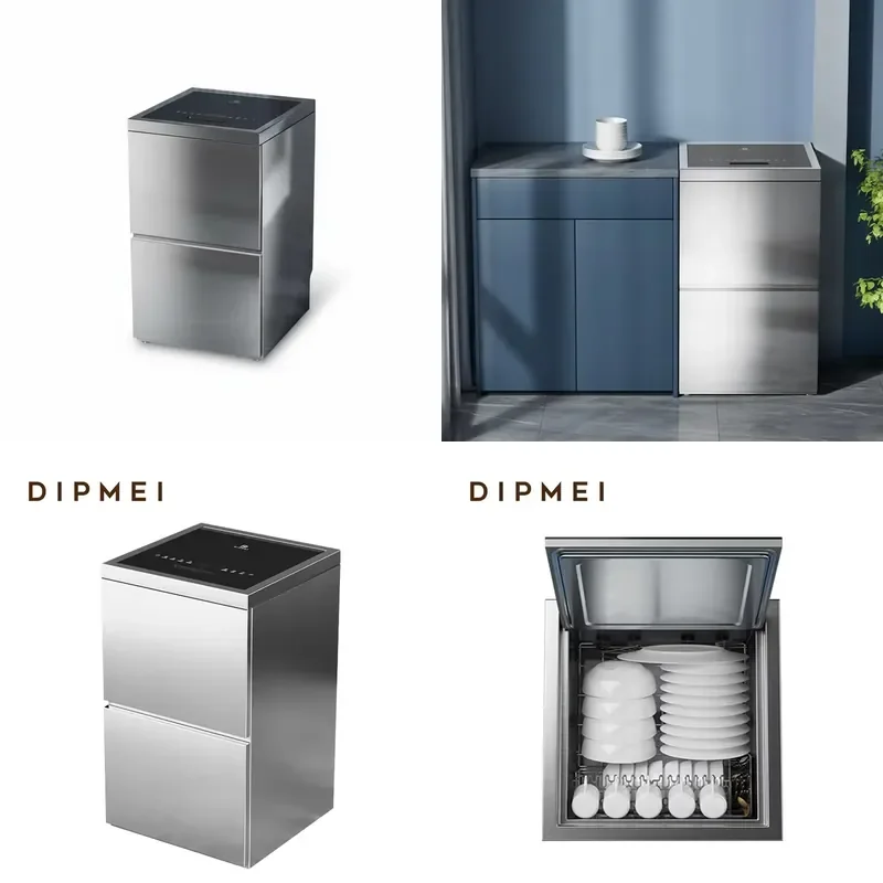 for Freestanding Dishwasher 304 Stainless Steel Top Loading Mobile Pot Washer No Installation Cabinet Integrated Unit