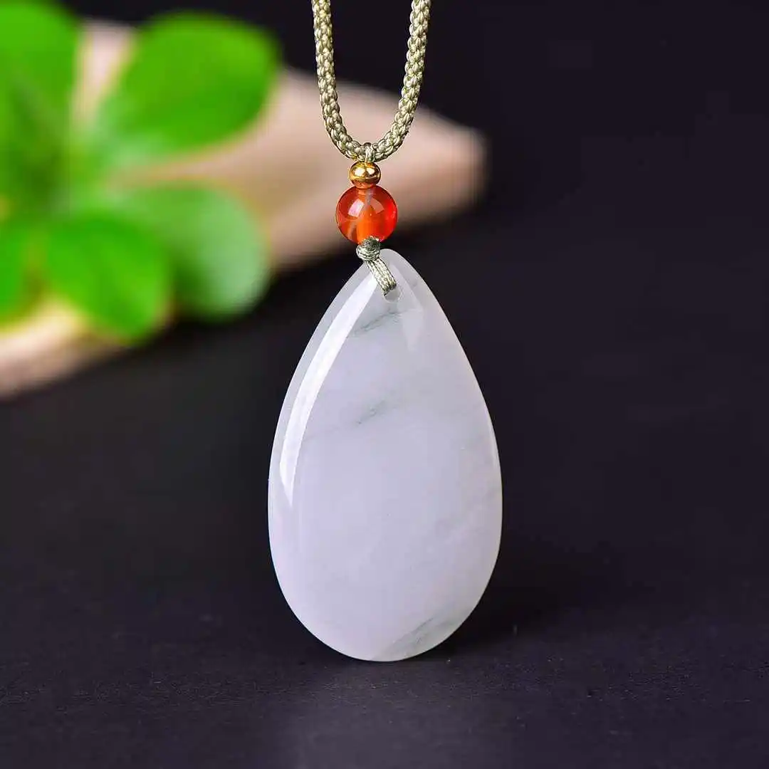 

Water Drop Pendant Tianshan Green Water Drop Jade Pendant Emerald Green Flower