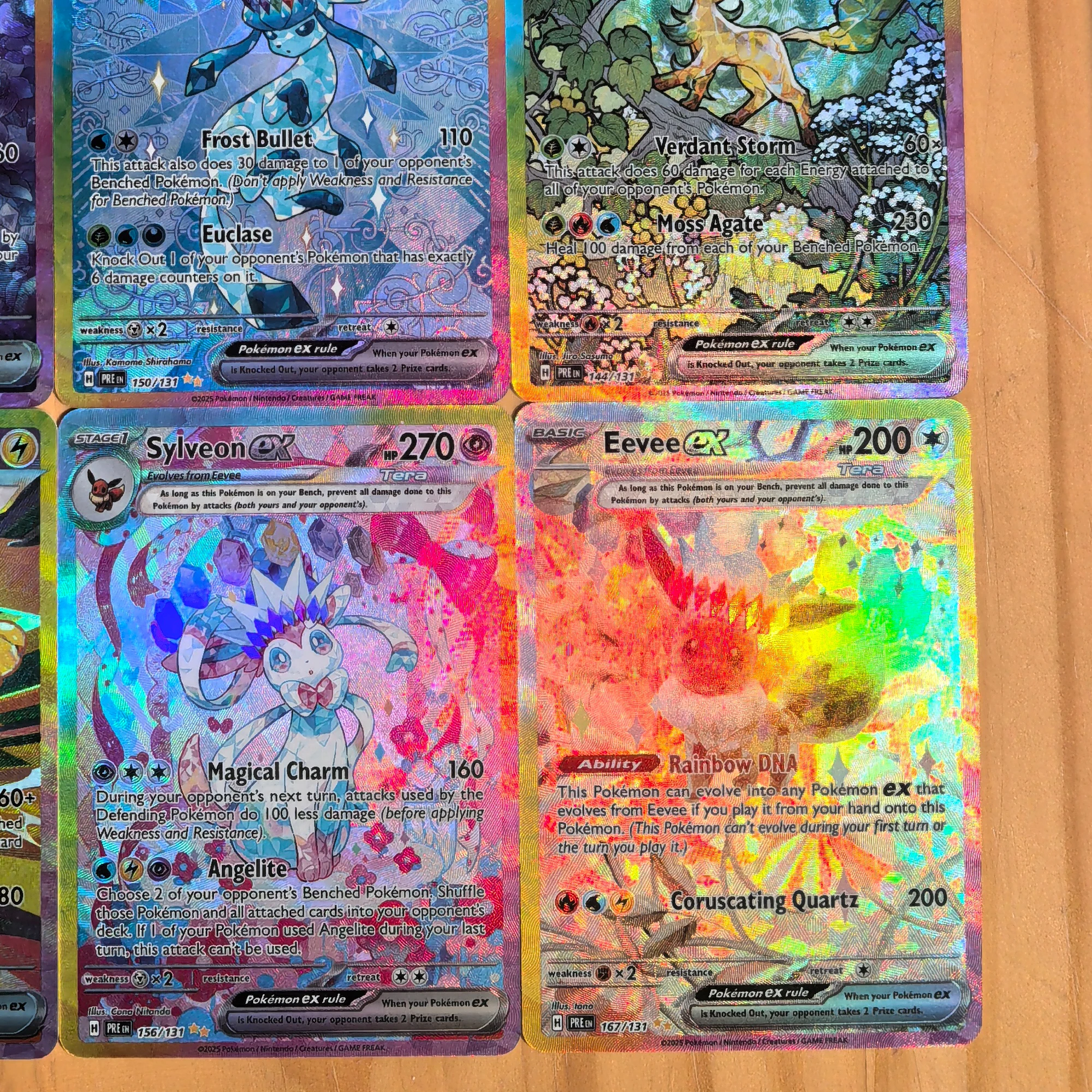 9Pcs/set Ptcg Sv8A Eevee Espeon Ex Collection Card Refraction Color Flash Eeveelution Umbreon Leafeon Classic Anime Card Gift