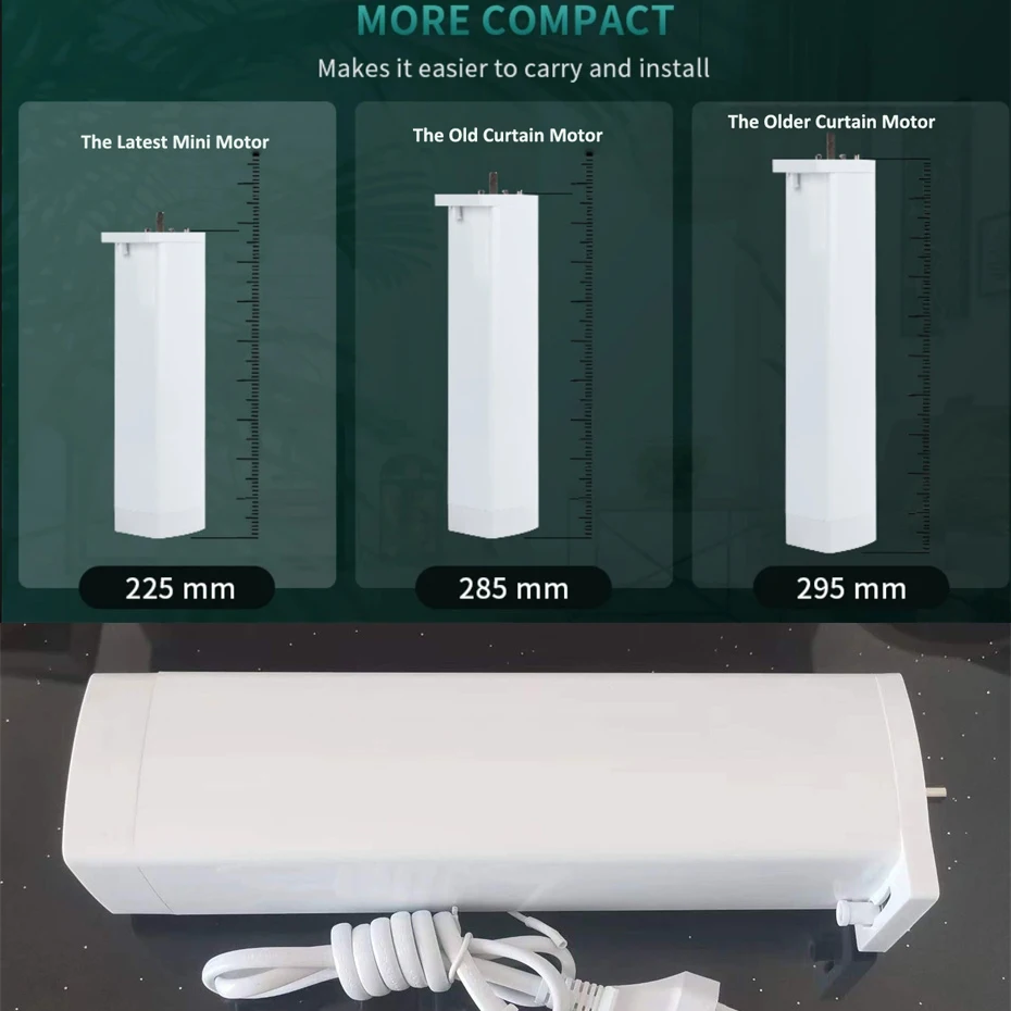 Imagem -02 - Trilho de Cortina Inteligente 3.5m o Mais Recente Tuya Curto Wifi Motor Elétrico Controle Remoto Inteligente para Alexa Assistente do Google