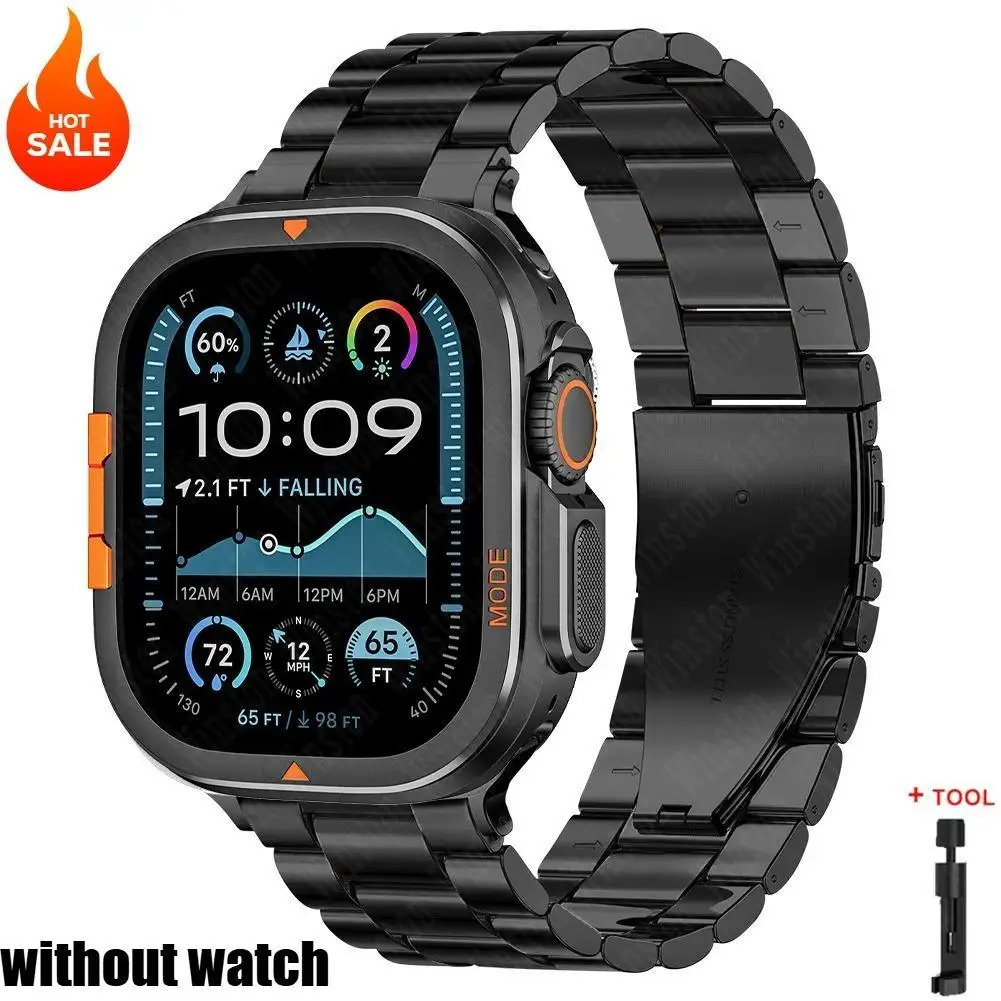 Luxus-Gehäuse+Armband für Apple Watch Band 11 10 46mm Edelstahl Metallschutzgehäuse Upgrade für Iwatch Ultra 3/2/1 49mm