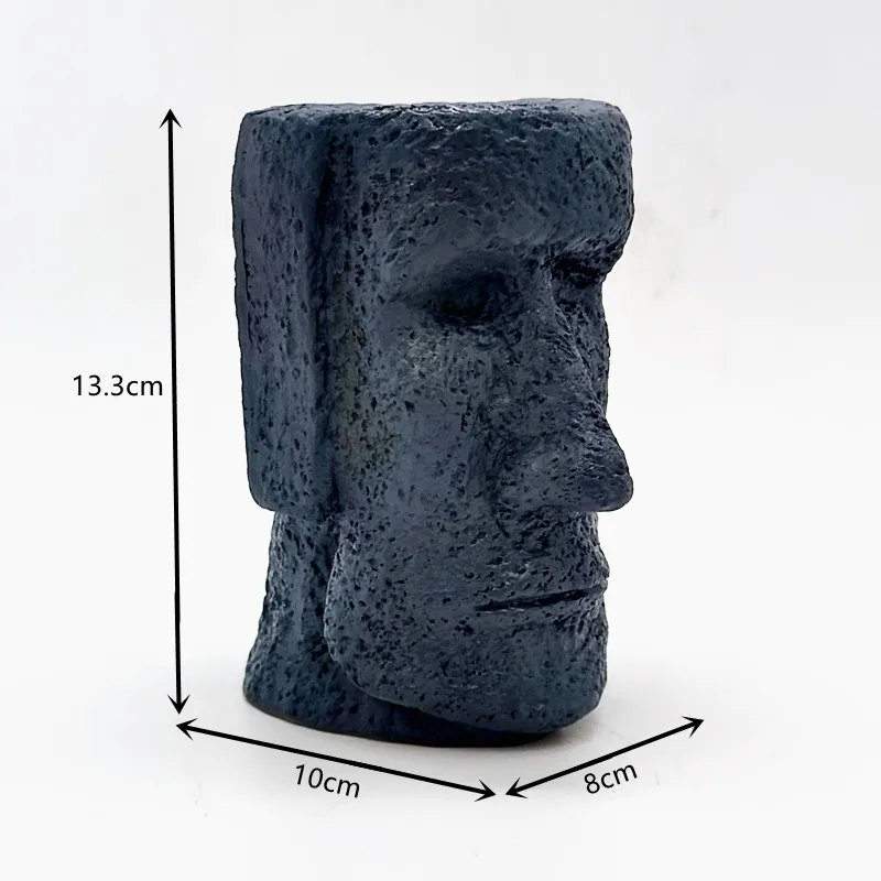 Grande silicone molde Easter Island pedra flor pote usado para concreto modelo vaso gesso molde decoração interior ferramentas