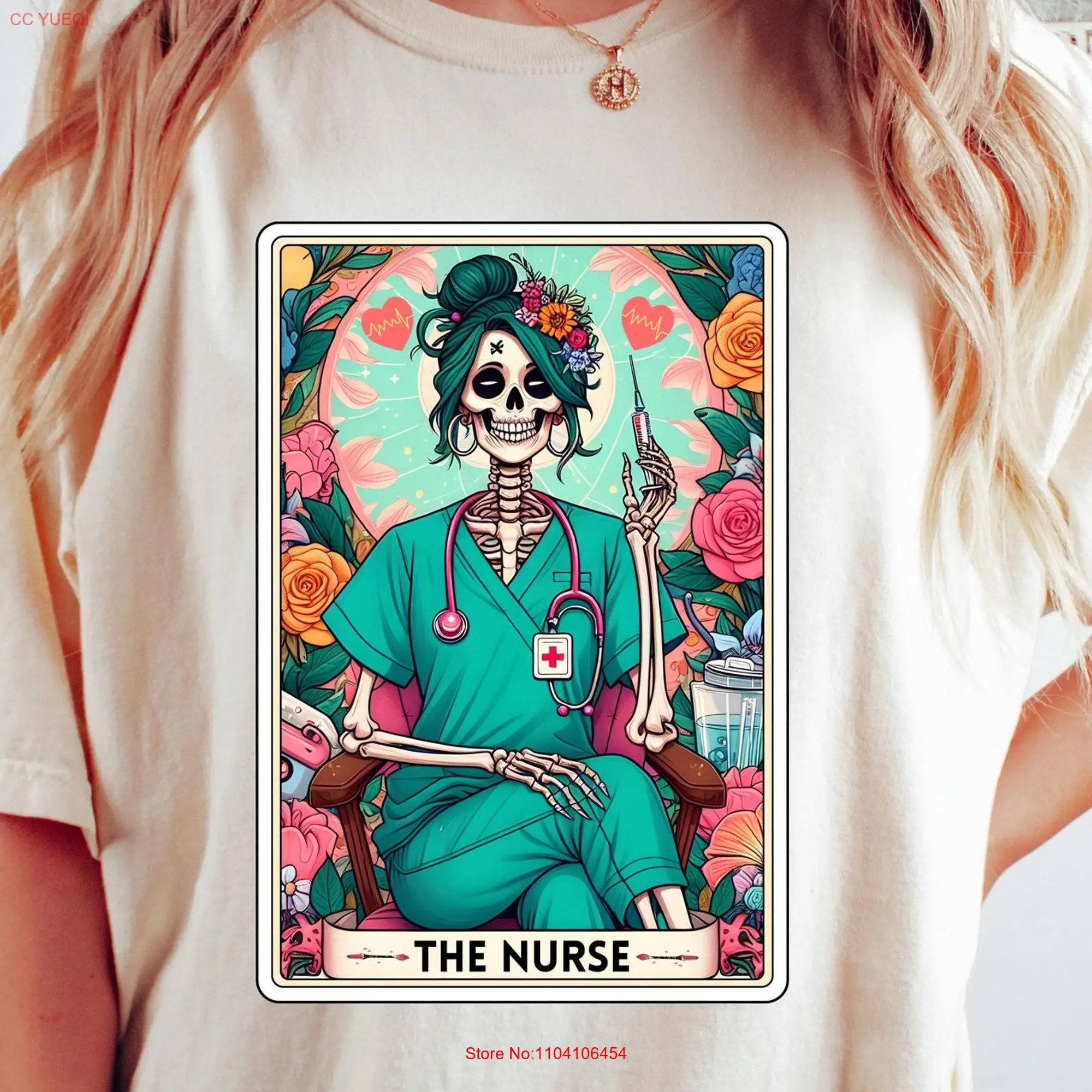 The Nurse Tarot Card T Shirt Registered SweaT Rn Stethoscope For Mystical Injector long or short sleeves