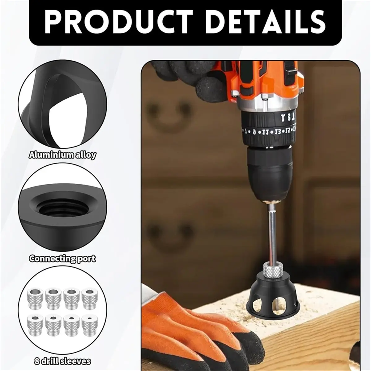 DT35BG Vertical Drill Guide Doweling Jig Kit, Woodworking Punching Tool Accessory with 3-10mm Drill Sleeves,for Carpentry Tool
