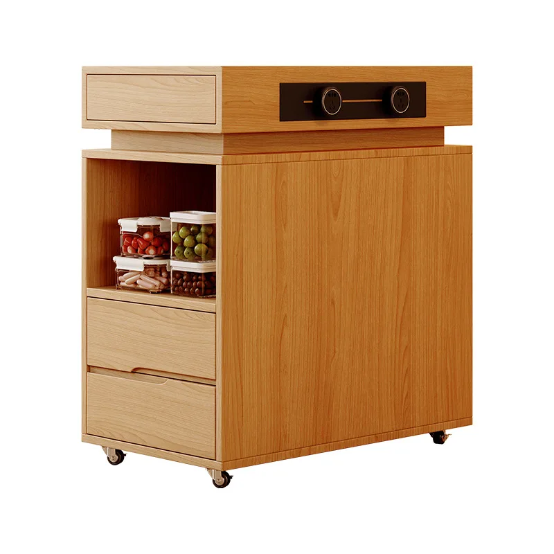 

Log Fengxinze dining side cabinet small apartment movable storage island locker multi-functional island